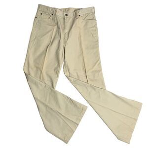 Vintage 70s Moon Jeans Wide Leg 36 Khaki Tan High Rise 5 Pocket Cotton